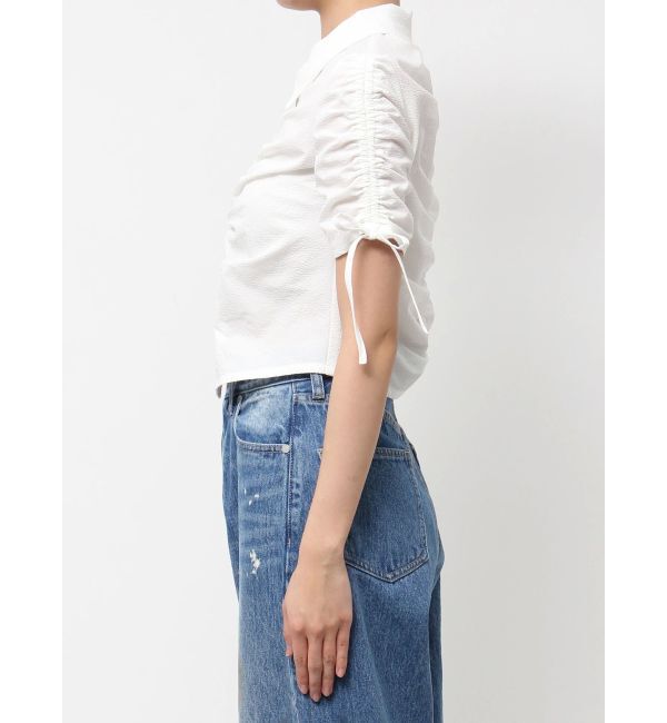 EMODA「ギャザージップシャツトップ」|Tシャツ・カットソー|