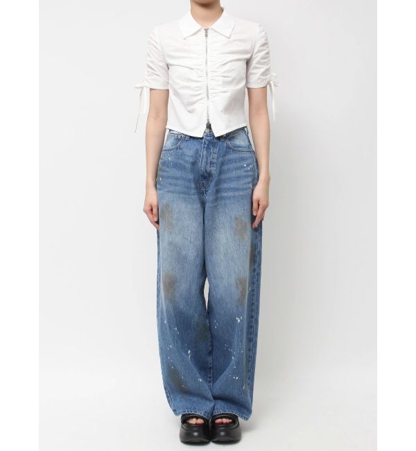 EMODA「ギャザージップシャツトップ」|Tシャツ・カットソー|