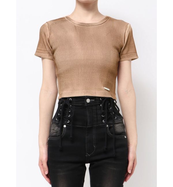 EMODA「スプレープリントコンパクトTシャツ」|Tシャツ・カットソー|ブラウン