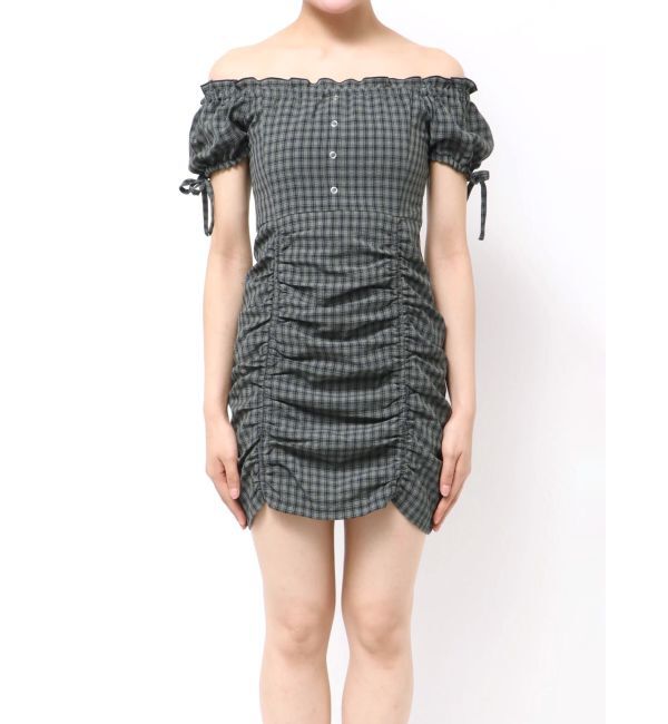 EMODA「オフショルダーミニギャザーワンピース」|ワンピース|