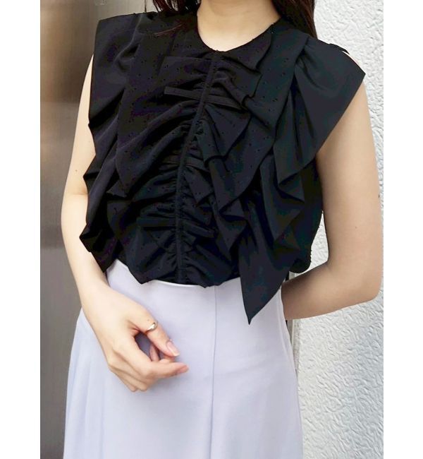 MERCURYDUO「リボンフリルブラウス」|シャツ・ブラウス|ブラック