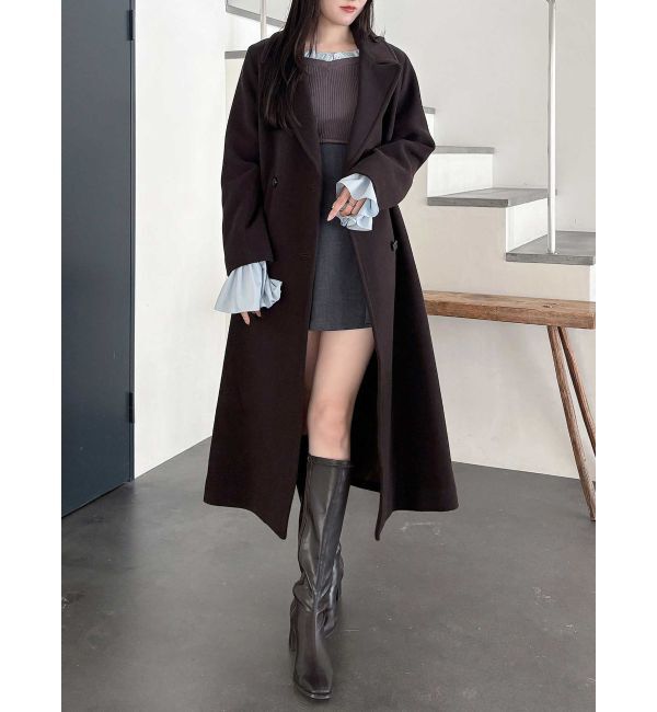 MERCURYDUO「ウールチェスターコート」|チェスターコート|ダークブラウン