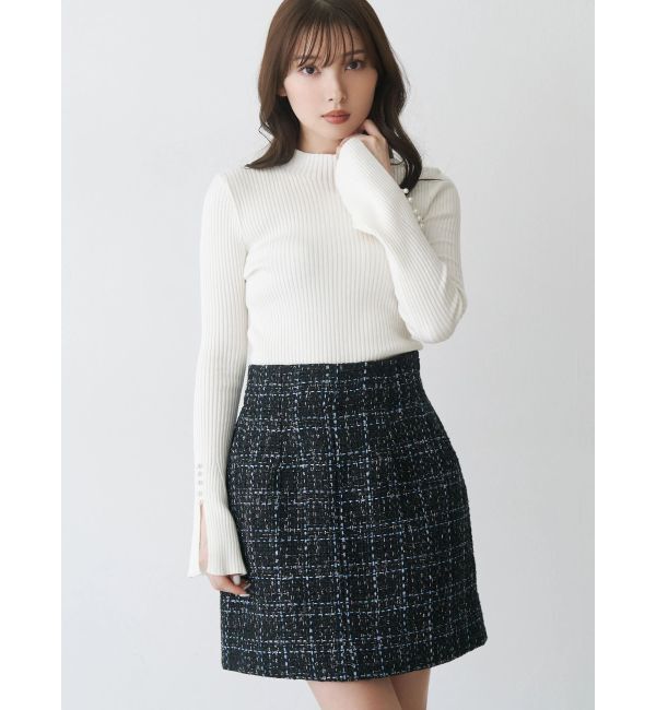 MERCURYDUO「オリジナルツイード台形ミニスカート」|スカート|
