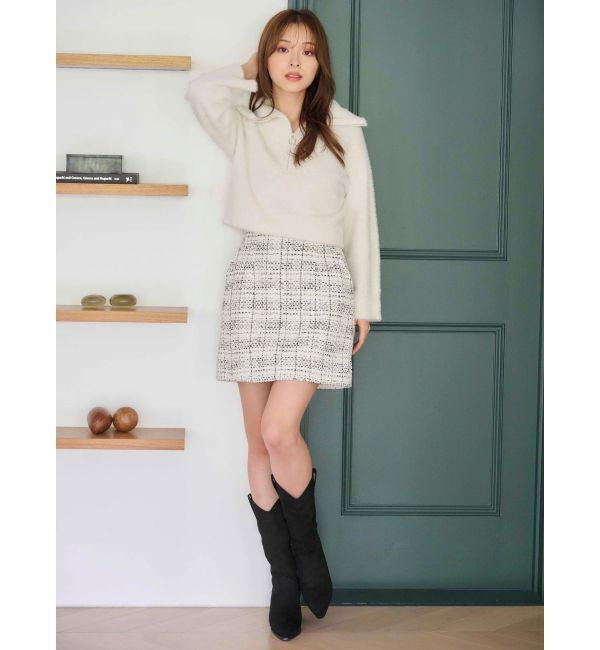 MERCURYDUO「オリジナルツイード台形ミニスカート」|スカート|