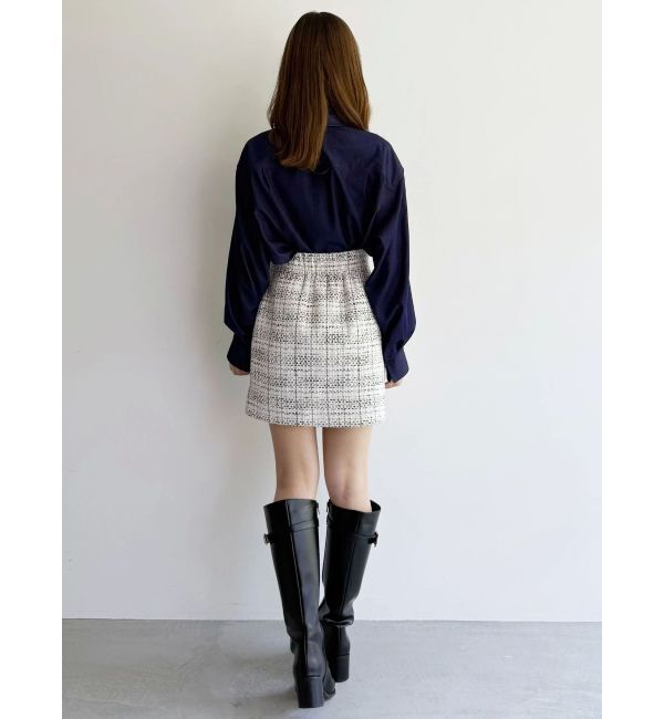 MERCURYDUO「オリジナルツイード台形ミニスカート」|スカート|