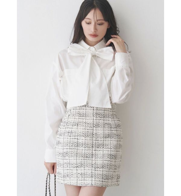 MERCURYDUO「オリジナルツイード台形ミニスカート」|スカート|