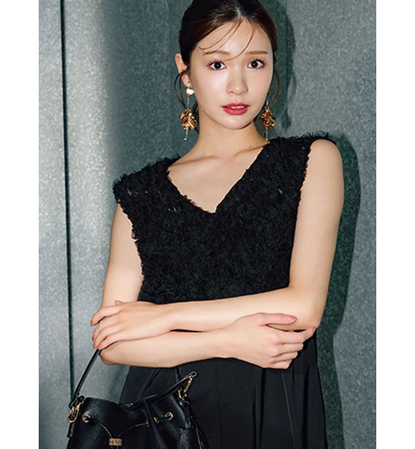 MERCURYDUO「チュールフリルドッキングロンパース」|ドレス|