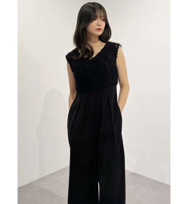 MERCURYDUO「チュールフリルドッキングロンパース」|ドレス|