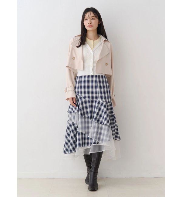 MERCURYDUO「異素材使いティアードスカート」|スカート|