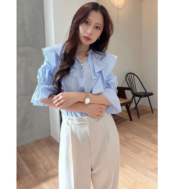 MERCURYDUO「【セットアップ着用可】ラッフルシャツブラウス」|シャツ・ブラウス|