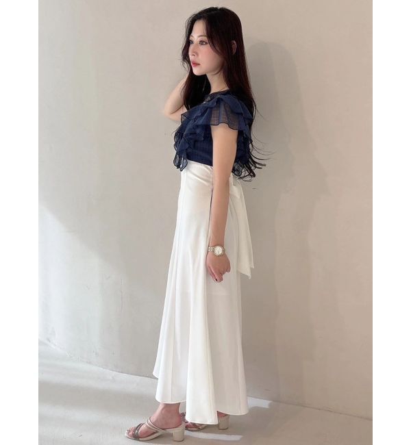 MERCURYDUO「2WAYラッフルブラウスドッキングワンピース」|ワンピース|