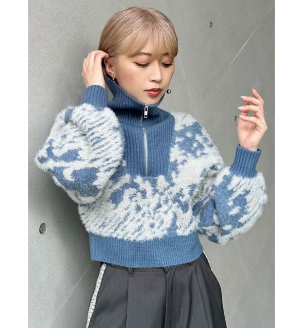 MURUA「ハーフジップフェザーニット」|ニット・セーター|