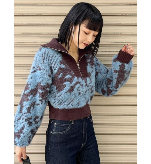 MURUA「ハーフジップフェザーニット」|ニット・セーター|