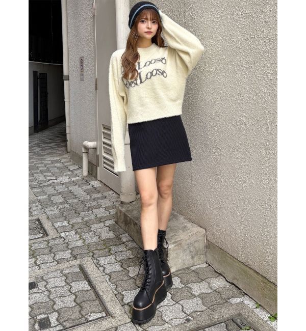 MURUA「ミニシャギーロゴニット」|ニット・セーター|