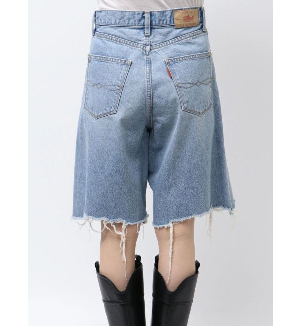Ungrid「クラッシュデザインデニムハーフパンツ」|デニム|
