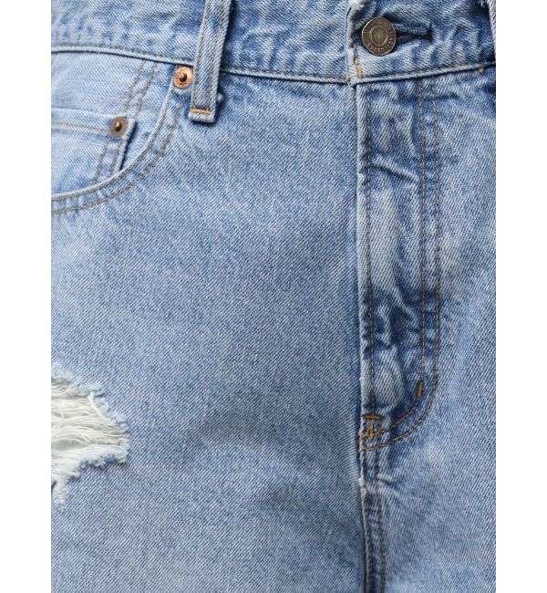 Ungrid「クラッシュデザインデニムハーフパンツ」|デニム|