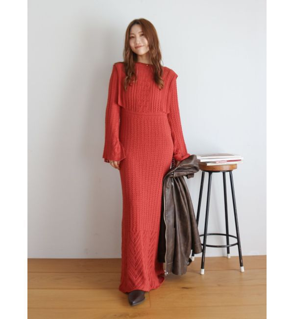 Ungrid「透かし編みニットワンピース」|ワンピース|