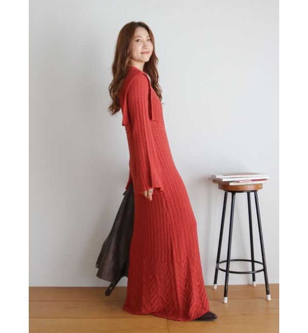 Ungrid「透かし編みニットワンピース」|ワンピース|