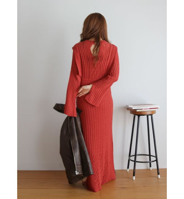 Ungrid「透かし編みニットワンピース」|ワンピース|