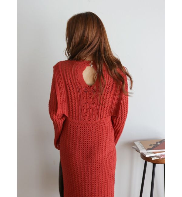 Ungrid「透かし編みニットワンピース」|ワンピース|