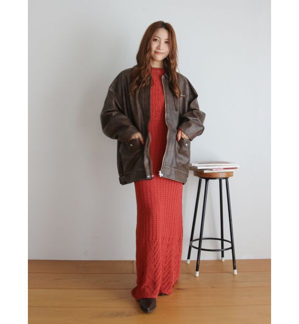 Ungrid「透かし編みニットワンピース」|ワンピース|