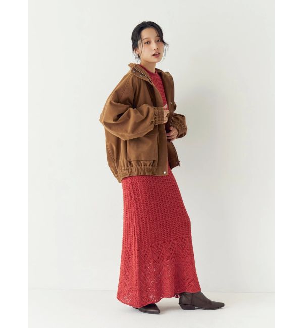 Ungrid「透かし編みニットワンピース」|ワンピース|