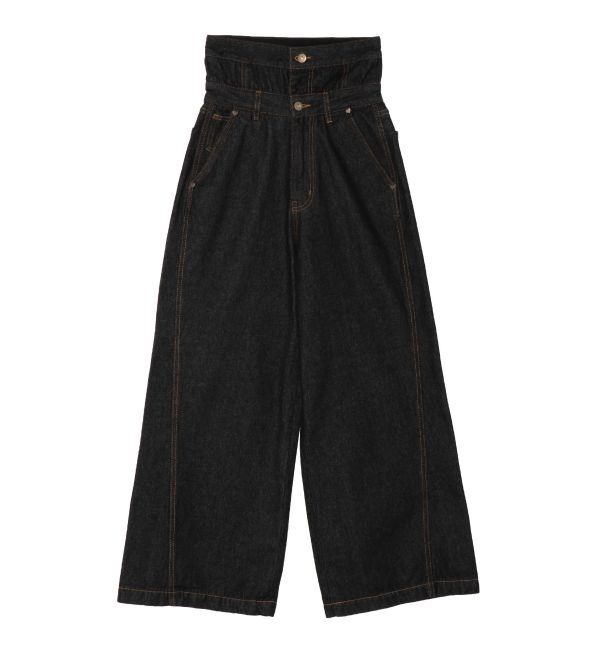 LAGUNAMOON「ハイウエストデニムバギーパンツ」|デニム|