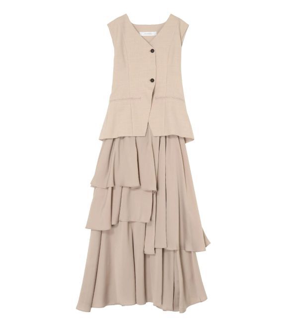 LAGUNAMOON「ティアードスカートドッキングベストワンピース」|ワンピース|