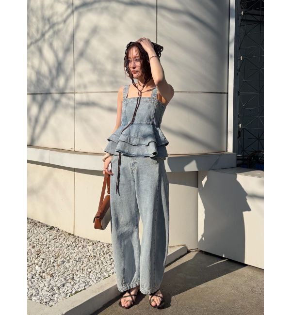 LAGUNAMOON「セミワイドカーブデニムパンツ」|デニム|