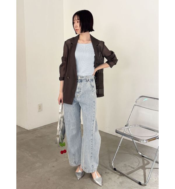 LAGUNAMOON「セミワイドカーブデニムパンツ」|デニム|