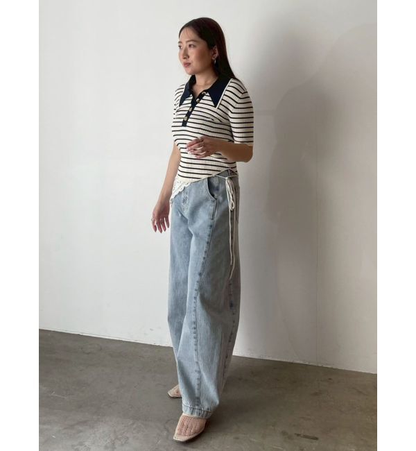 LAGUNAMOON「セミワイドカーブデニムパンツ」|デニム|