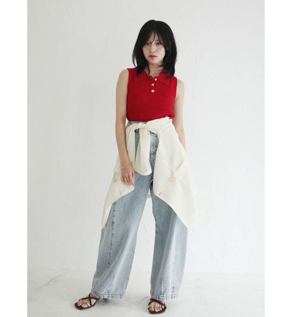 LAGUNAMOON「セミワイドカーブデニムパンツ」|デニム|