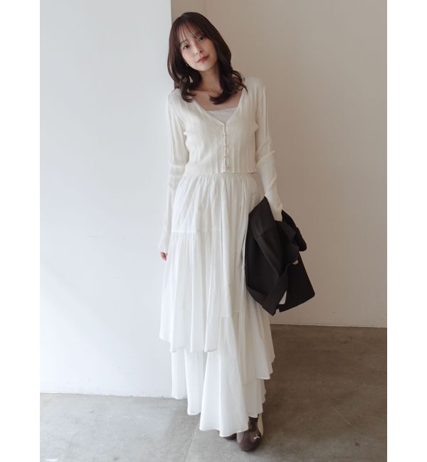 LAGUNAMOON「コットンアイレットニットカーディガン」|カーディガン|