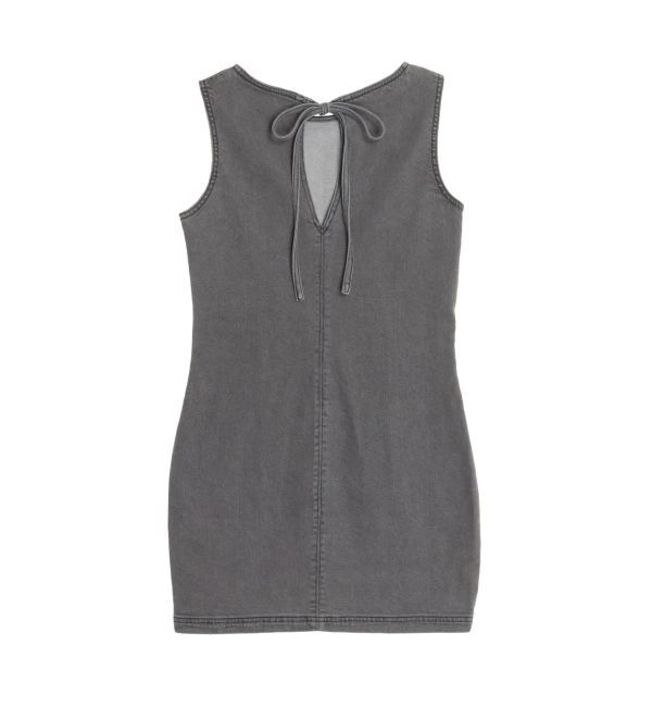 EVRIS「バックリボンオープンデニムミニワンピース」|ワンピース|