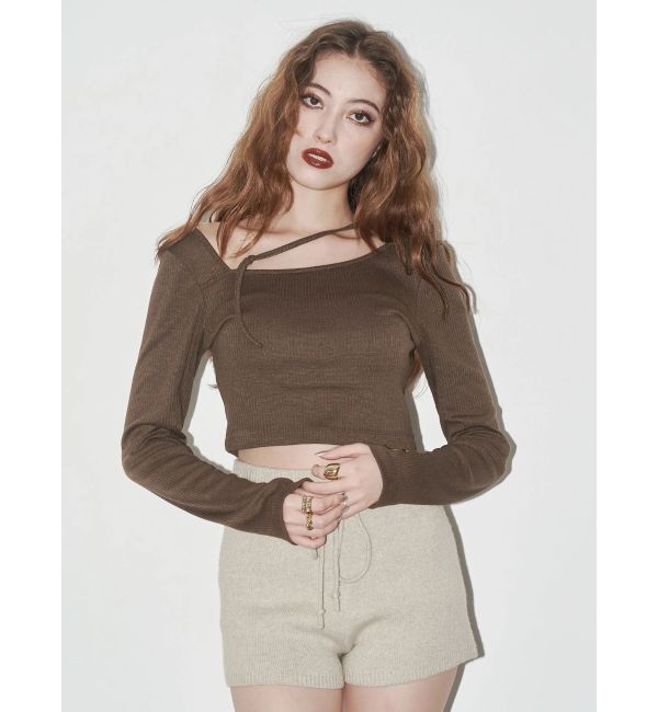 EVRIS「ストラップリブカットトップス」|Tシャツ・カットソー|