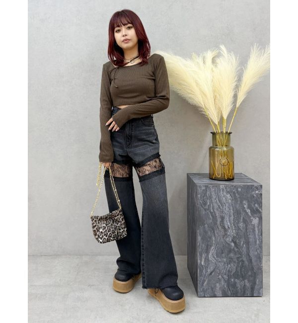 EVRIS「ストラップリブカットトップス」|Tシャツ・カットソー|