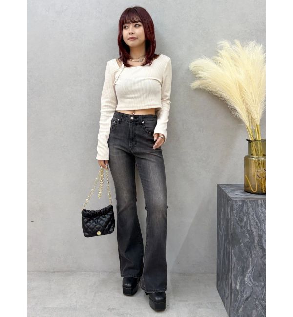 EVRIS「ストラップリブカットトップス」|Tシャツ・カットソー|