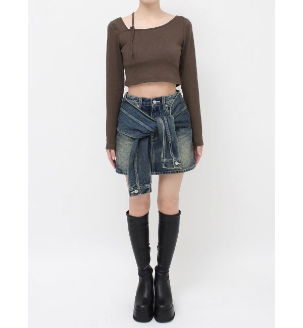 EVRIS「ストラップリブカットトップス」|Tシャツ・カットソー|