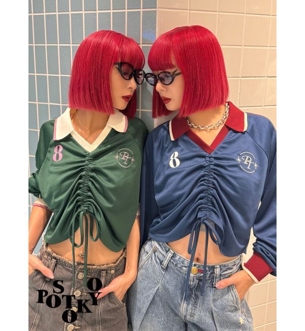 jouetie「【Something &times;PosTokyo】Front gather Sporty Tops」|Tシャツ・カットソー|