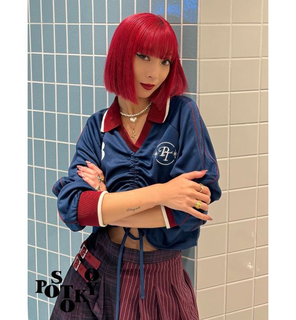 jouetie「【Something &times;PosTokyo】Front gather Sporty Tops」|Tシャツ・カットソー|