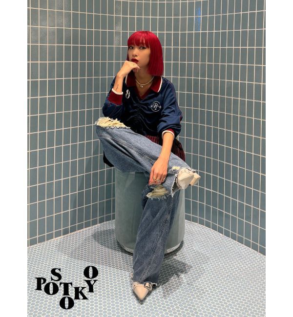 jouetie「【Something &times;PosTokyo】Front gather Sporty Tops」|Tシャツ・カットソー|