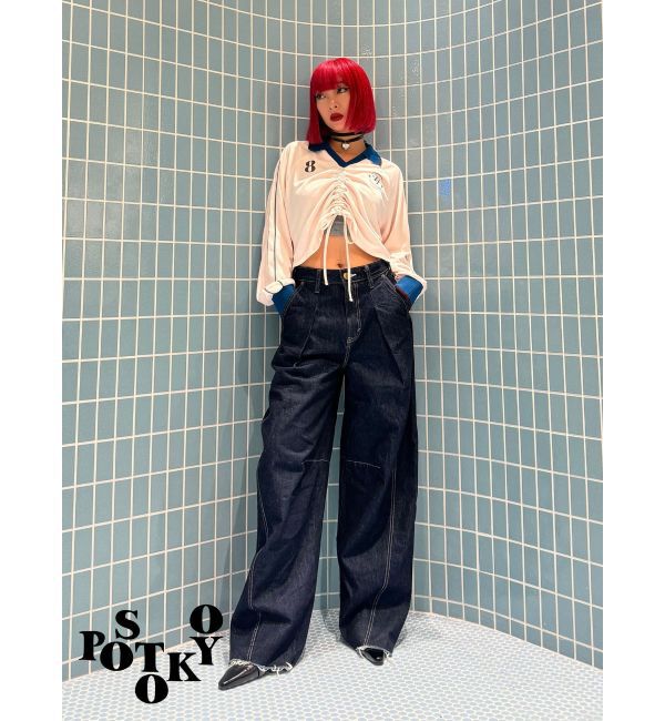 jouetie「【Something &times;PosTokyo】Front gather Sporty Tops」|Tシャツ・カットソー|