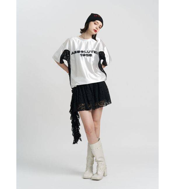 jouetie「アシメドレープフリルレースミニスカート」|スカート|