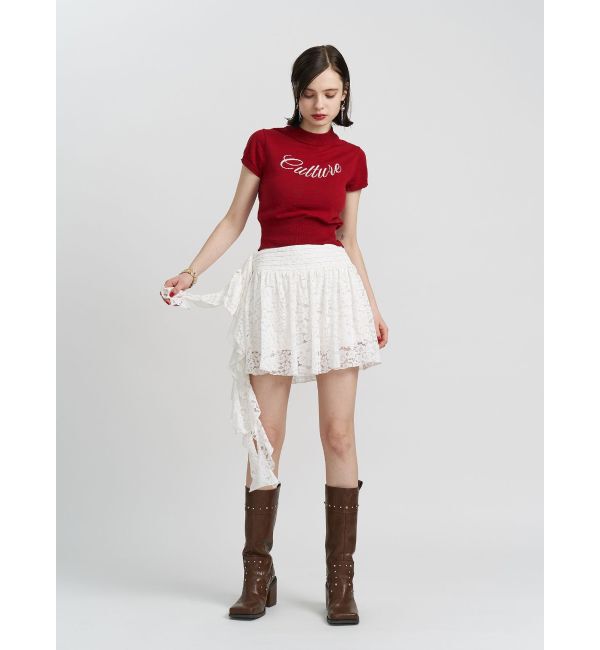 jouetie「アシメドレープフリルレースミニスカート」|スカート|