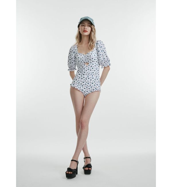 jouetie「フラワーパフスリーブモノキニ」|コンビネゾン|