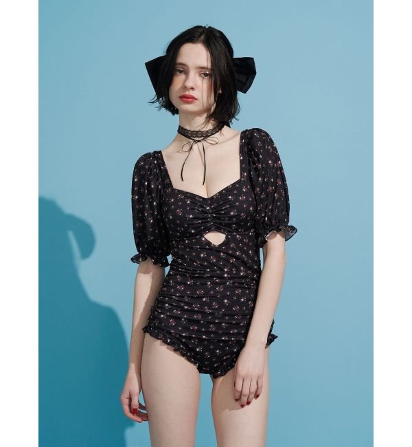 jouetie「フラワーパフスリーブモノキニ」|コンビネゾン|