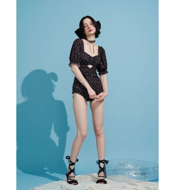 jouetie「フラワーパフスリーブモノキニ」|コンビネゾン|