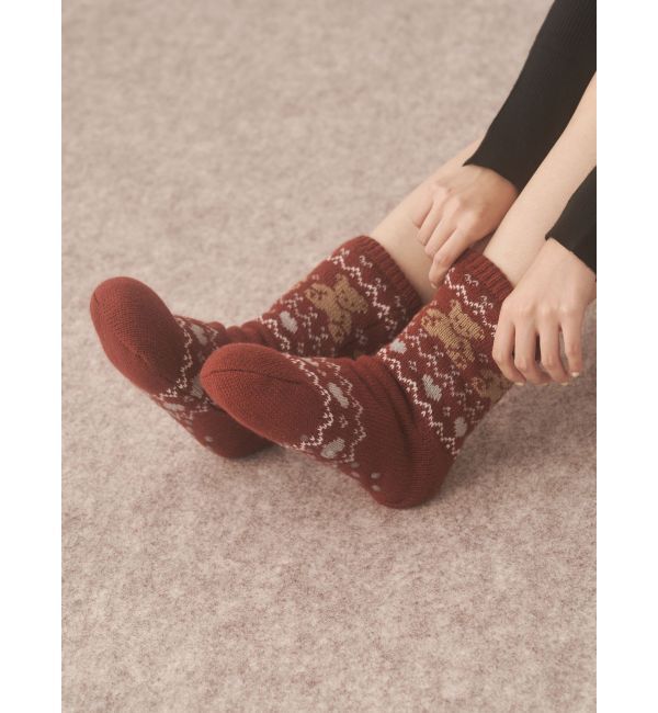 merry jenny「もこもこbear knit socks」|ソックス|