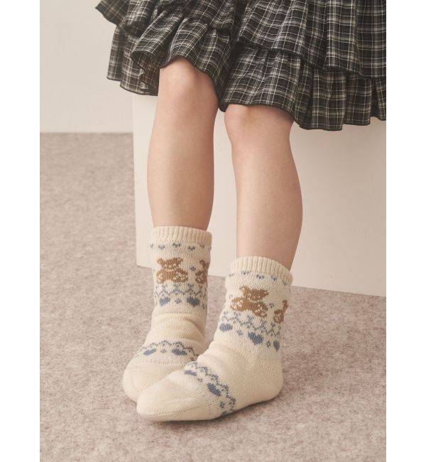 merry jenny「もこもこbear knit socks」|ソックス|