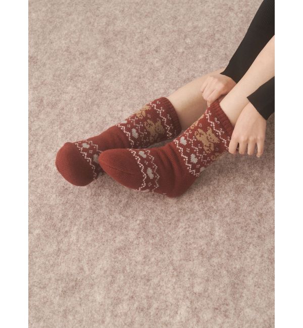 merry jenny「もこもこbear knit socks」|ソックス|